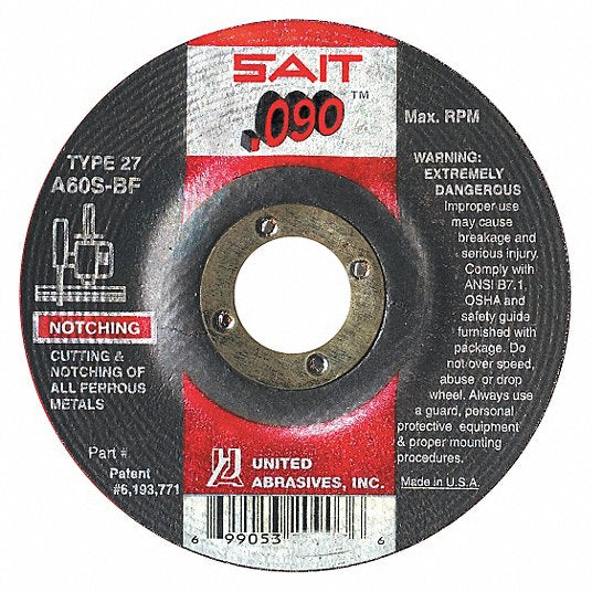 United Abrasives - Sait 20903 4-1/2" x 0.09" General Purpose Cutting Wheel - Image 1