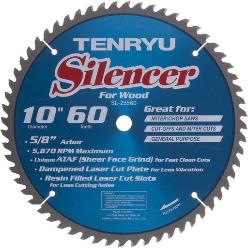 Tenryu SL-25560 Silencer-Series 10" Miter Saw Blade - Image 1