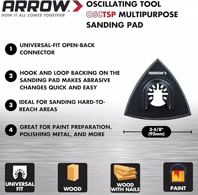 Arrow OSCTSP  3-5/8" Triangle Sanding Pad - Image 2