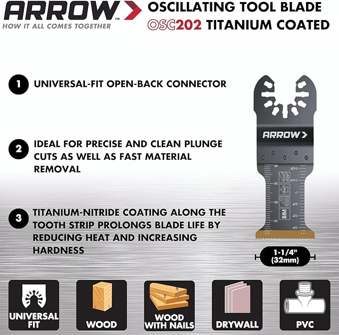 Arrow OSC201VP-6 Titanium Metal / Wood Variety Blade 6-Pack - Image 3