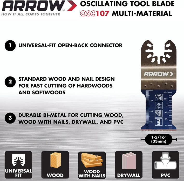 Arrow OSC101VP-3 Multi-Material Variety Blade 3-Pack - Image 4