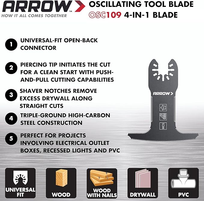 Arrow OSC109 4-In-1 Drywall Blade - Image 2