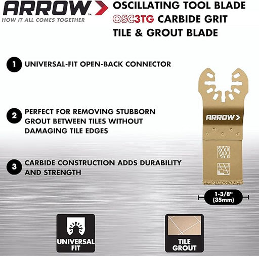 Arrow OSC3TG 1-3/8" Carbide Grit Plunge Cut Blade - Image 2