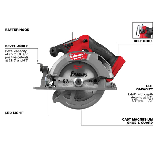 Milwaukee 2833-20 M18 Fuel 6-1/2" Circular Saw (Tool Only) - Image 2