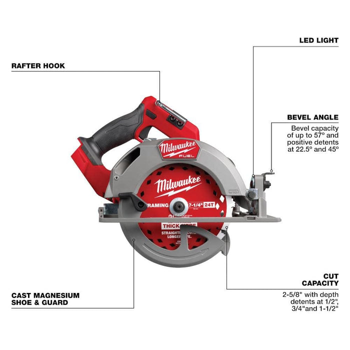 Milwaukee 2834-20 M18 FUEL 7-1/4" Circular Saw (Tool Only) - Image 2