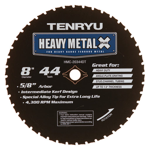 Tenryu HMC-20344DT Heavy Metal Plus X Series 8" Saw Blade - Image 1