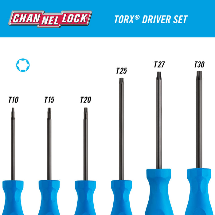 Channellock TS-6H 6-Piece Standard Torx Screwdriver Set - Image 2