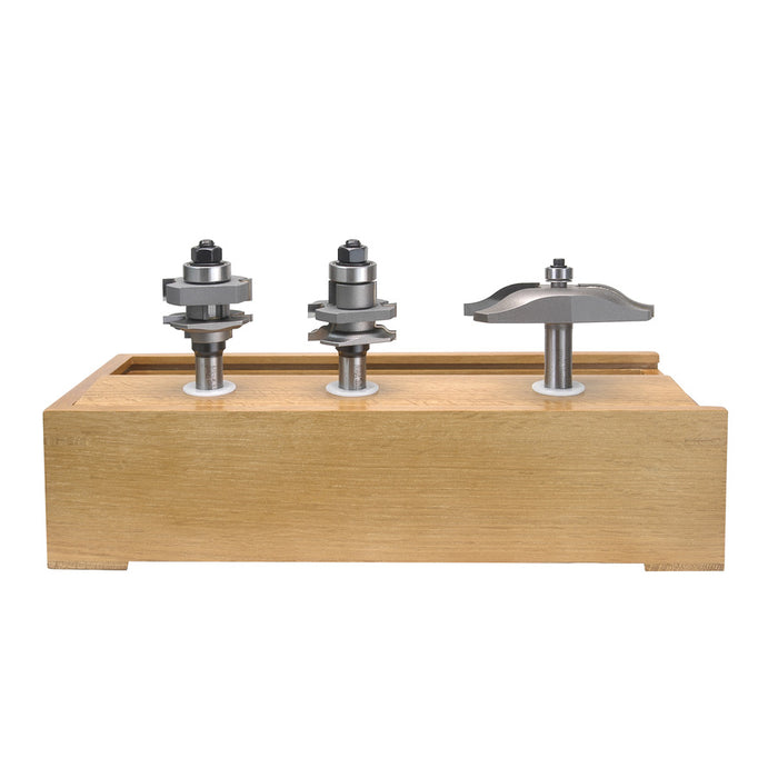 Amana AMS-301 3-Piece Ogee Raised Panel Doormaking Router Bit Set - Image 1